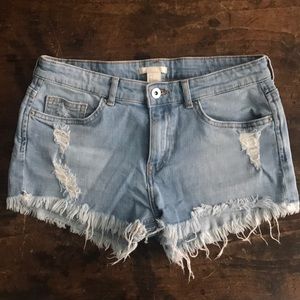 H&M Distressed Denim Shorts